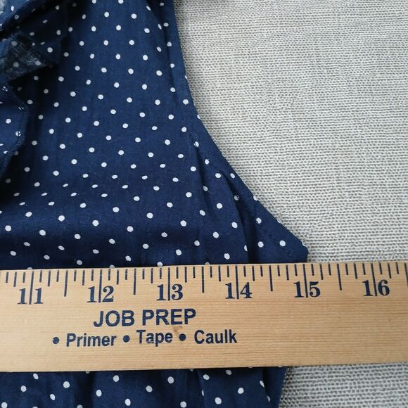 Rue 21 Women's Size Small Polka Dot Blue Belted Ruffles Mini Dress Pullover - Picture 7 of 9